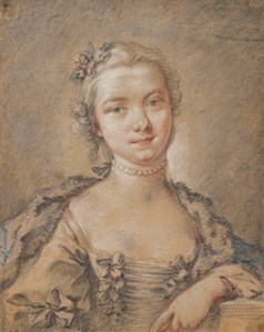 Portrait of a young woman, bust-length, traditionally identified as Justine Favart