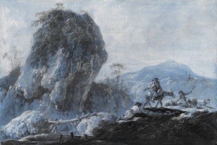 A pair of pastoral landscapes with peasants and sheep