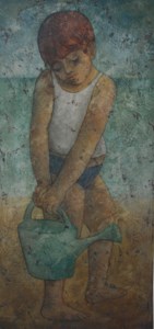 Young Boy with Watering Can