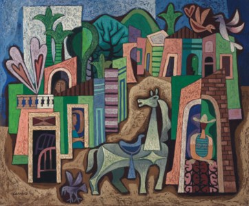 El caballo en el pueblo