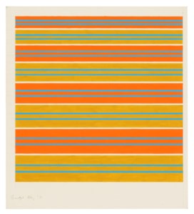 Blue on Orange and Ochre