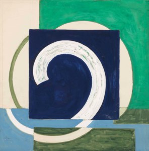 Déroulement sur bleu et vert