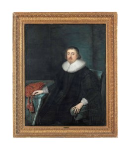 Portrait of Sir Thomas Savage, 1st Viscount Savage (1589-1635), three-quarter-length, seated, in his robes of office as Lord Chancellor to Queen Henrietta Maria