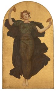 A Dancing Girl with Cymbals in a Green Robe