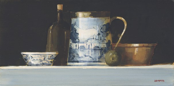 Still life with port bottle