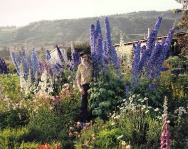 A Blind Man in His Garden, Homer, Alaska, June 1984