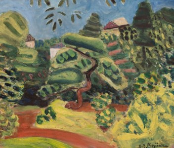 Pine Trees in a Garden