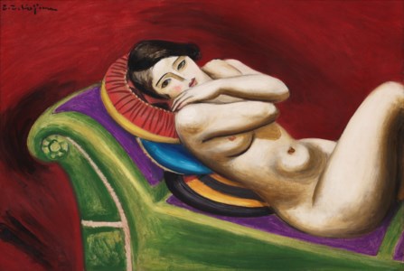 Zenzaburo Kojima, Red Background (Nude)