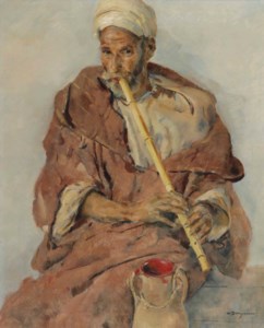 Playing the flute, North-Africa