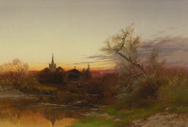 Sunset Over a Town
