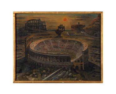 Paesaggio con Anfiteatro Ruderi Entombe al Tramonito