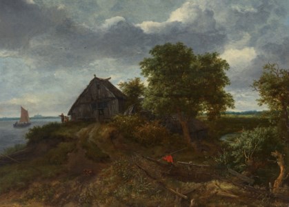 A dune landscape with a distant view of Haarlem