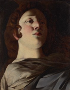 The head of the Magdalene at the foot of the Cross, a fragment