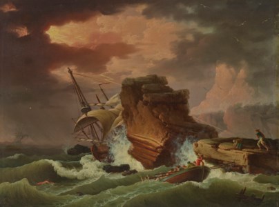A shipwreck in a storm