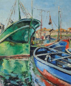 Fishing boats in the port of Syros