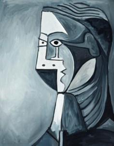 Not Picasso, Woman's head in black & white, 1960