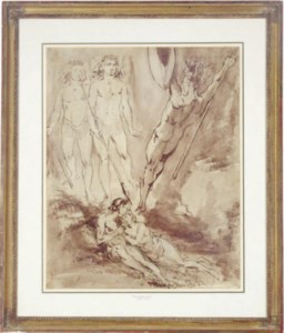 Guardian Angels defending Adam and Eve from Satan