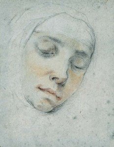 PORTRAIT OF PASITEA CROGI, HER EYES CLOSED IN ECSTASY