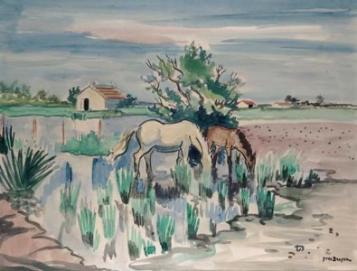 Chevaux au paysage