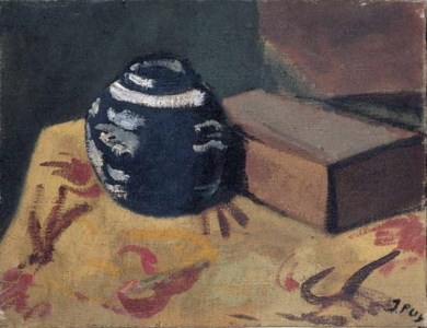 Nature morte avec vase bleu