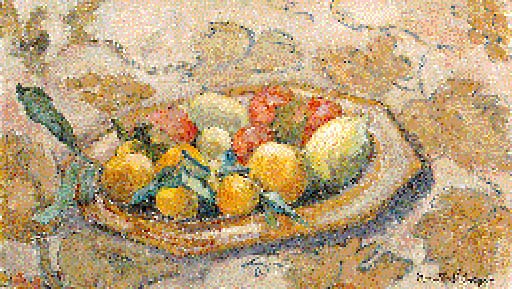 Lemons, Pears and Apples on a Table