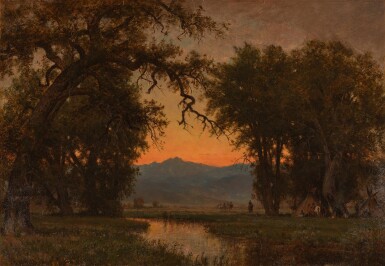 Indian Encampment Under Trees