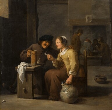 Peasants smoking and drinking in a tavern