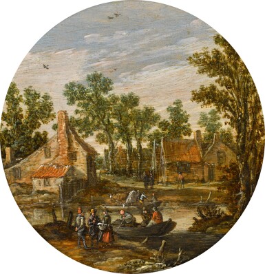 River landscape with figures
