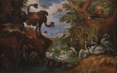 Landscape with Exotic Birds