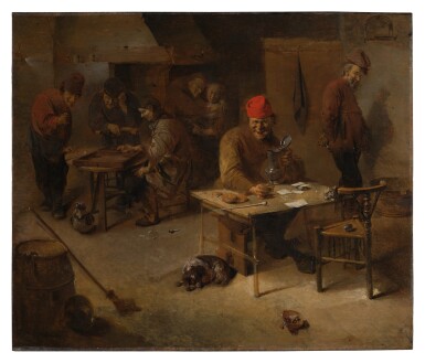 Peasants Drinking and Playing Tric-Trac