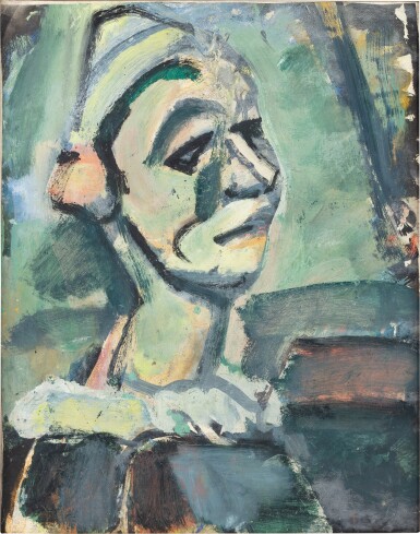Clown à la fleur rose (esquisse)