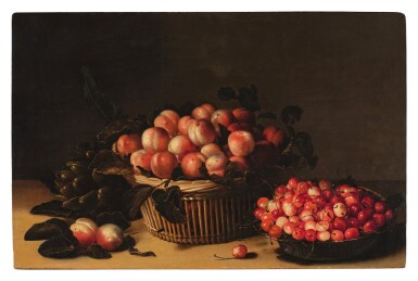 Still Life with Peaches, Cherries, and an Artichoke