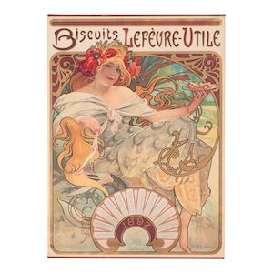 Alphonse Mucha (1860-1939); Biscuits Lefèvre-Utile;