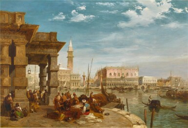 Venice, a view of the Palazzo Ducale and the Piazzetta San Marco from the Punta della Dogana