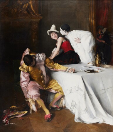 Scène de Carnaval: Pierrot, Colombine et Polichinelle