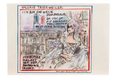 A satirical sketch ‘VALERIE TRIERWEILER, NACH DEM BILD VON LATOUR’, 2012