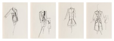 Four original sketches for fashion