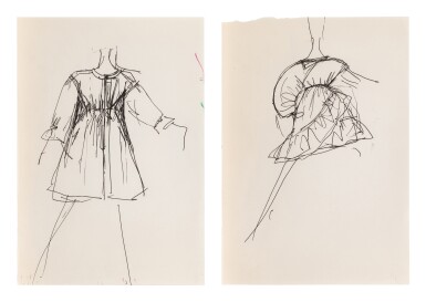 Two original sketches for fashion