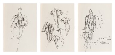 Three original sketches for fashion