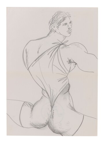 Male back nude (recto) ; head sketch (verso), circa 1985