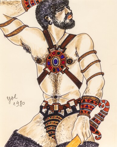 Erotic, man sketch, 1980