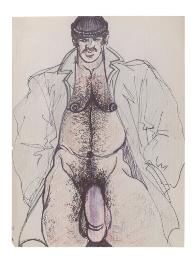 Erotic, sketch of a man, circa 1985