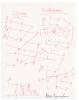 MERCE. Ink drawing Signed, diagrams for two dances, "Signals" and "Winterbranch," in red ink, each presumably a fair copy o
