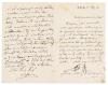 ALPHONSE. Autograph Letter Signed, "Alfons," to his sisters Anna and Angela ("Milá Anicka a Andelka"), in Czech, concerning cost