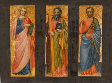 Saint Andrew and two anonymous male saints