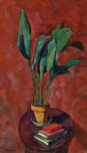 Stilleben IV (Aspidistra mit Büchern)