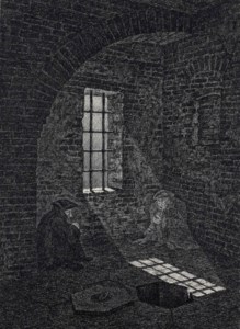 Spuk Golem (Originalentwurf zu "Das grüne Gesicht" von G. Meyrink, Verlag G. Müller, 1917)