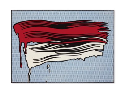 Roy Lichtenstein, Red and White Brushstrokes