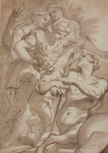 Nymphs entrusting Chiron with the infant Achilles