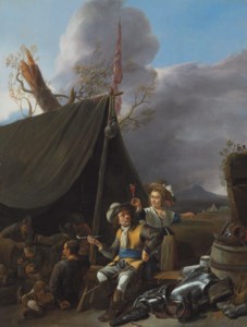 Soldiers resting at camp